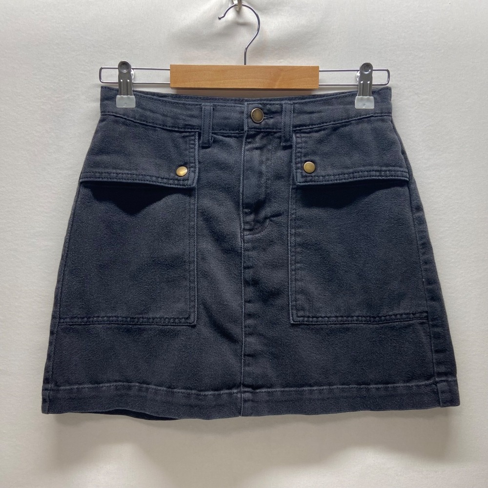 Copper Key Denim Mini Skirt Women's Small Black A-Line Stretch Pockets Y2K GUC